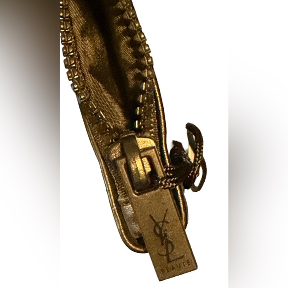 YSL Yves Saint Laurent Black Vegan Leather & Cream Canvas Bag w Blk Mascara 2 ml - Picture 11 of 16